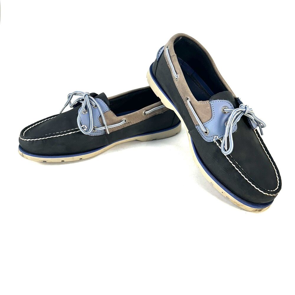 Sperry Boat Dress Shoes Spring Summer Mens 10.5 Leather Casual Flats Blue Gray
